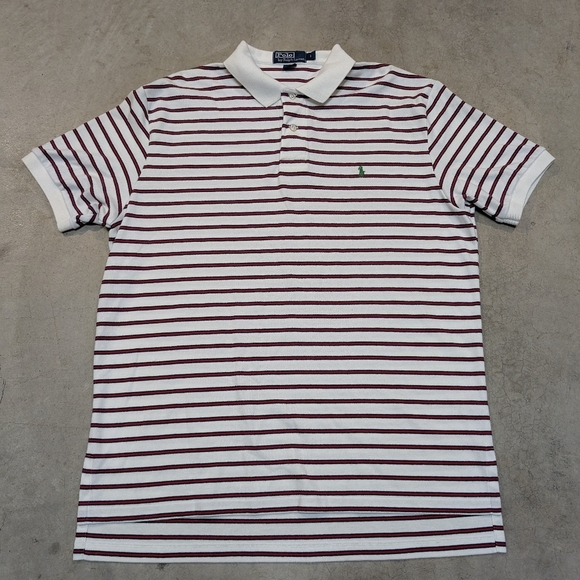 Ralph Lauren Other - VTG 90s Polo Ralph Lauren Striped Polo Shirt Whtie Red Green Pony Mens L